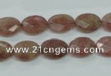 CBQ252 15.5 inches 10*14mm faceted oval strawberry quartz beads