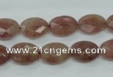 CBQ253 15.5 inches 12*16mm faceted oval strawberry quartz beads