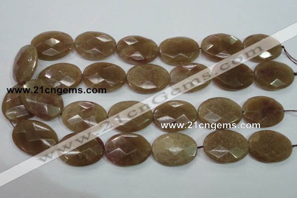 CBQ255 15.5 inches 22*30mm faceted oval strawberry quartz beads