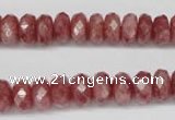 CBQ265 15.5 inches 5*10mm faceted rondelle strawberry quartz beads