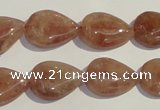 CBQ27 15.5 inches 13*18mm flat teardrop strawberry quartz beads