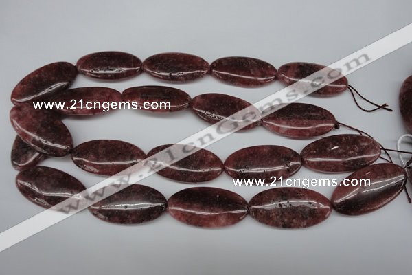 CBQ285 15.5 inches 20*40mm oval strawberry quartz beads