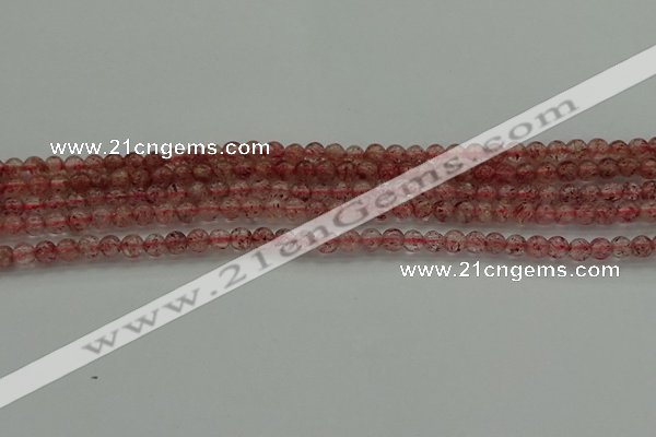 CBQ300 15.5 inches 4mm round natural strawberry quartz beads