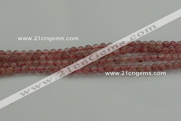 CBQ301 15.5 inches 6mm round natural strawberry quartz beads