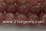 CBQ303 15.5 inches 10mm round natural strawberry quartz beads