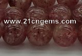 CBQ304 15.5 inches 12mm round natural strawberry quartz beads