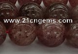 CBQ305 15.5 inches 14mm round natural strawberry quartz beads