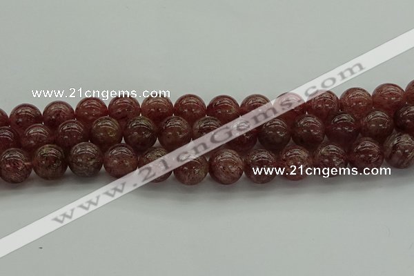 CBQ314 15.5 inches 12mm round natural strawberry quartz beads