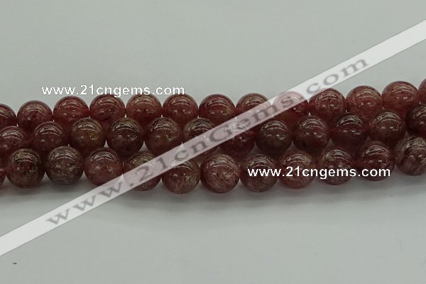 CBQ315 15.5 inches 14mm round natural strawberry quartz beads