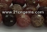 CBQ324 15.5 inches 12mm faceted round strawberry quartz beads