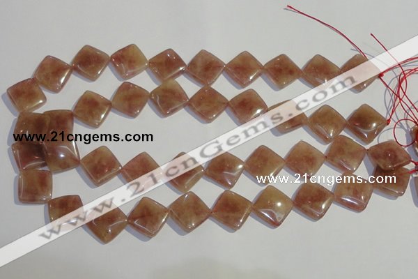 CBQ33 15.5 inches 16*16mm diamond strawberry quartz beads wholesale