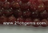 CBQ331 15.5 inches 6mm faceted round strawberry quartz beads