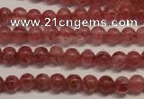 CBQ351 15.5 inches 6mm round natural strawberry quartz beads