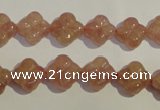 CBQ36 15.5 inches 11mm carved flower strawberry quartz beads