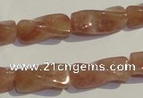 CBQ38 15.5 inches 10*22mm twisted strawberry quartz beads