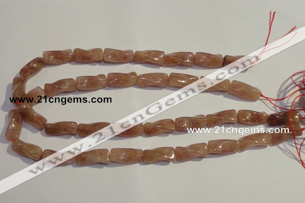 CBQ38 15.5 inches 10*22mm twisted strawberry quartz beads