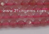 CBQ436 15.5 inches 6mm faceted nuggets strawberry quartz beads