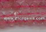 CBQ437 15.5 inches 8mm faceted nuggets strawberry quartz beads