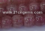 CBQ442 15.5 inches 12*16mm rondelle strawberry quartz beads