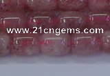 CBQ446 15.5 inches 10*12mm drum strawberry quartz beads