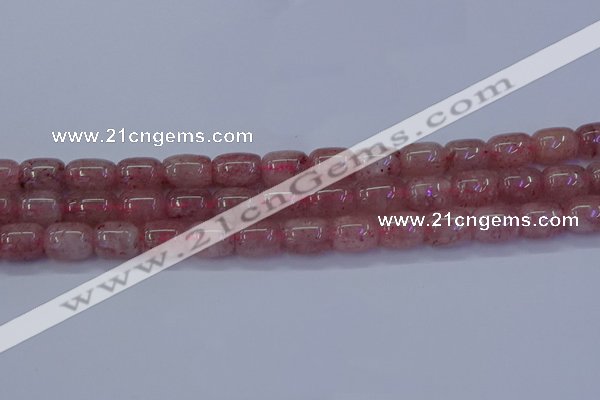 CBQ446 15.5 inches 10*12mm drum strawberry quartz beads