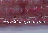 CBQ447 15.5 inches 10*14mm drum strawberry quartz beads