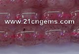 CBQ448 15.5 inches 12*16mm drum strawberry quartz beads