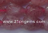 CBQ455 15.5 inches 13*18mm faceted teardrop strawberry quartz beads