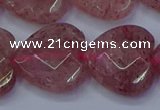 CBQ472 15.5 inches 18mm faceted heart strawberry quartz beads