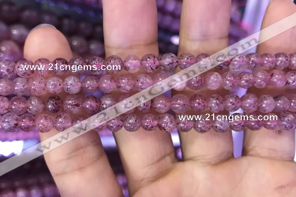 CBQ551 15.5 inches 6mm round strawberry quartz beads wholesale