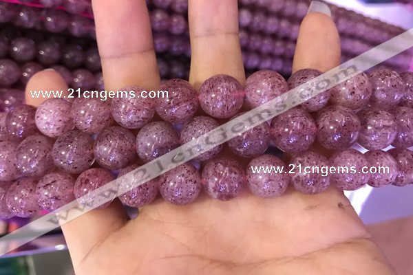 CBQ554 15.5 inches 12mm round strawberry quartz beads wholesale