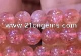 CBQ558 15.5 inches 4mm round golden strawberry quartz beads