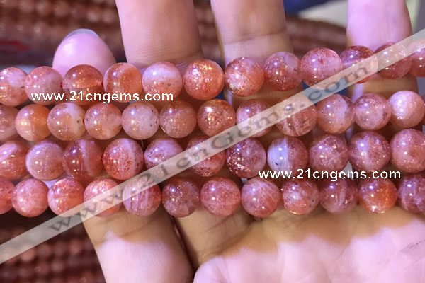 CBQ561 15.5 inches 10mm round golden strawberry quartz beads