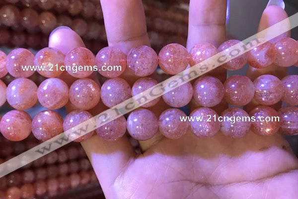 CBQ562 15.5 inches 12mm round golden strawberry quartz beads