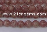 CBQ601 15.5 inches 6mm round natural strawberry quartz beads