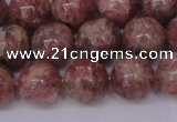 CBQ604 15.5 inches 12mm round natural strawberry quartz beads