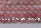 CBQ606 15.5 inches 6mm round natural strawberry quartz beads