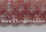 CBQ615 15.5 inches 14mm round natural strawberry quartz beads