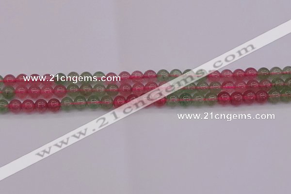 CBQ651 15.5 inches 6mm round mixed strawberry quartz beads