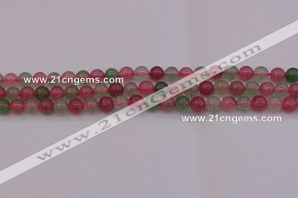 CBQ656 15.5 inches 6mm round mixed strawberry quartz beads