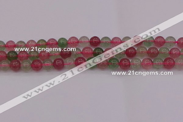 CBQ658 15.5 inches 10mm round mixed strawberry quartz beads