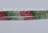 CBQ675 15.5 inches 4*7mm faceted rondelle mixed strawberry quartz beads