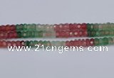 CBQ676 15.5 inches 5*9mm faceted rondelle mixed strawberry quartz beads