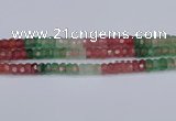 CBQ677 15.5 inches 6*11mm faceted rondelle mixed strawberry quartz beads