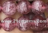 CBQ697 15.5 inches 8mm round strawberry quartz beads wholesale