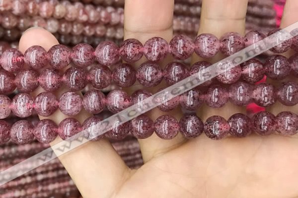 CBQ697 15.5 inches 8mm round strawberry quartz beads wholesale