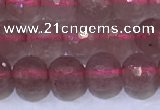 CBQ701 15.5 inches 6mmm faceted round strawberry quartz beads