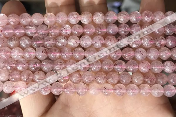 CBQ706 15.5 inches 6mm round strawberry quartz beads wholesale