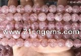 CBQ708 15.5 inches 10mm round strawberry quartz beads wholesale