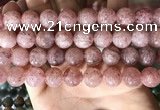 CBQ709 15.5 inches 12mm round strawberry quartz beads wholesale